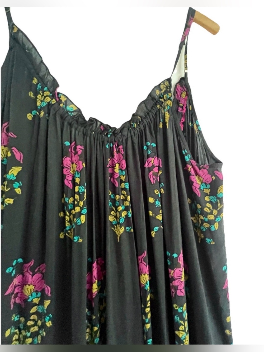 Anthropologie Maxi Dress or Cover-up  Floral Beachy Lounge Sz L-XL Modal Flowy - Picture 6 of 8